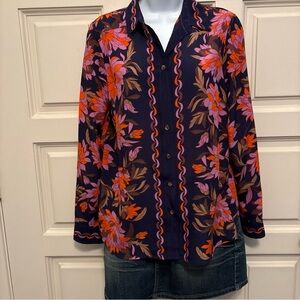 Floral Button-Up Blouse